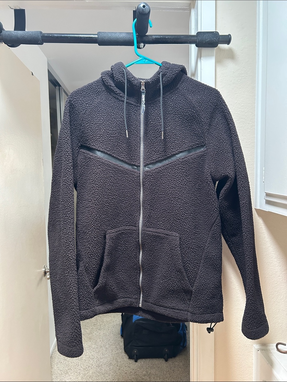 New Balance Black Sherpa Zip-Up Hoodie Fleece